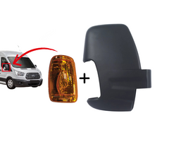 FORD TRANSIT MK8 RIGHT DRIVER SIDE DOOR WING MIRROR COVER CAP +Mirror Signal 2014 ONWARD