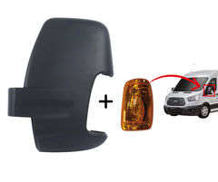 FORD TRANSIT MK8 Left Passenger SIDE DOOR WING MIRROR COVER CAP + Mirror Signal 2014 ONWARD