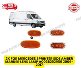 2X FOR MERCEDES SPRINTER SIDE AMBER MARKER LENS LAMP A0038202956 2006-2017