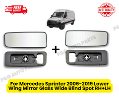 Pair Lower Wing Mirror Glass Blind Spot Left & Right for Mercedes Sprinter 2006–2019
