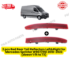 2 pcs Red Rear Tail Reflectors Left & Right for Mercedes Sprinter W907/910 2018 ONWARDS