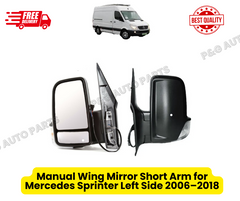 Manual Wing Mirror Short Arm for Mercedes Sprinter Left Side 2006–2018