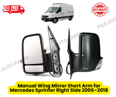 Manual Wing Mirror Short Arm for Mercedes Sprinter Right Side 2006–2018
