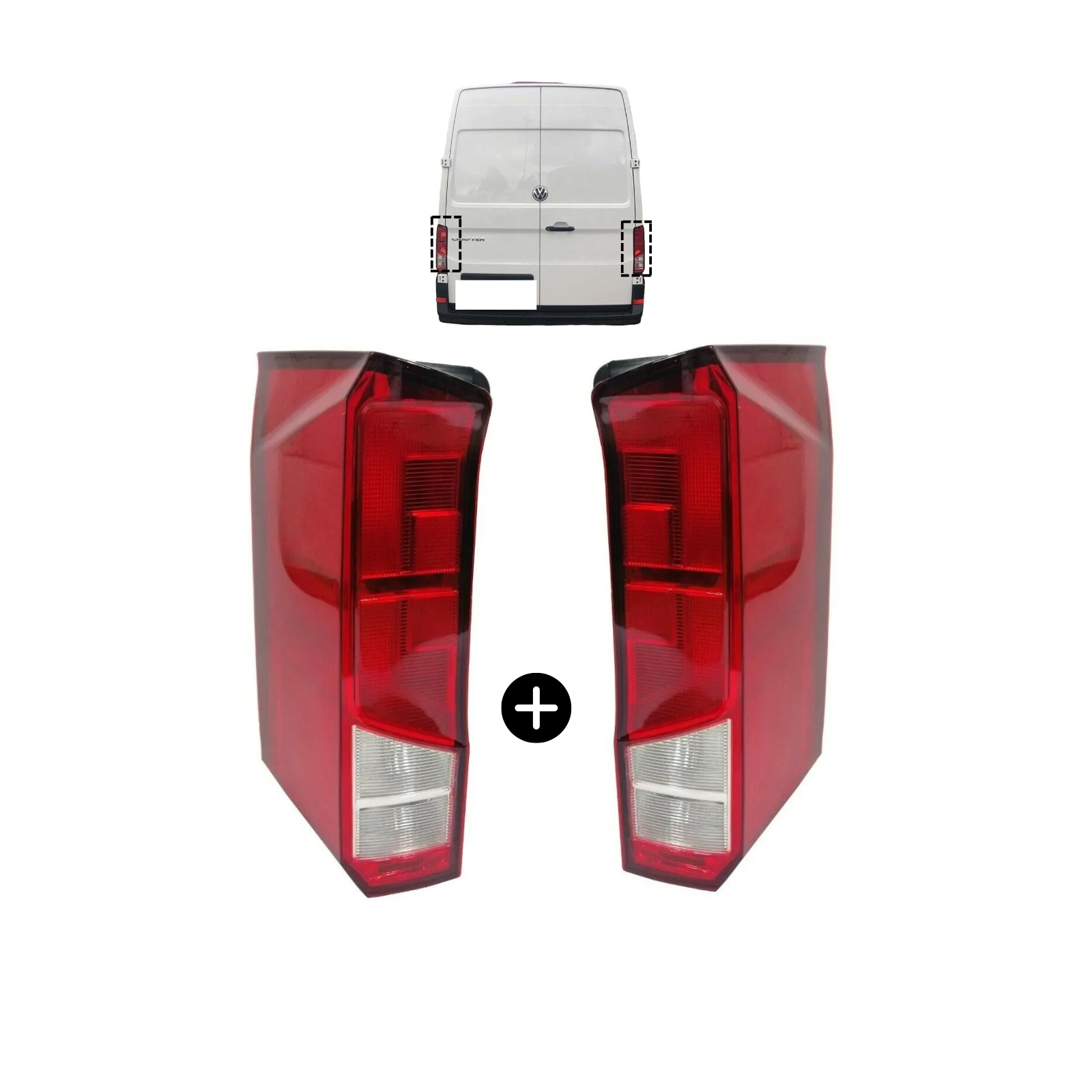 Fits Vw Crafter Van 2017- 2024 Rear Light Tail Back Lamp Pair Right Left O/S N/S