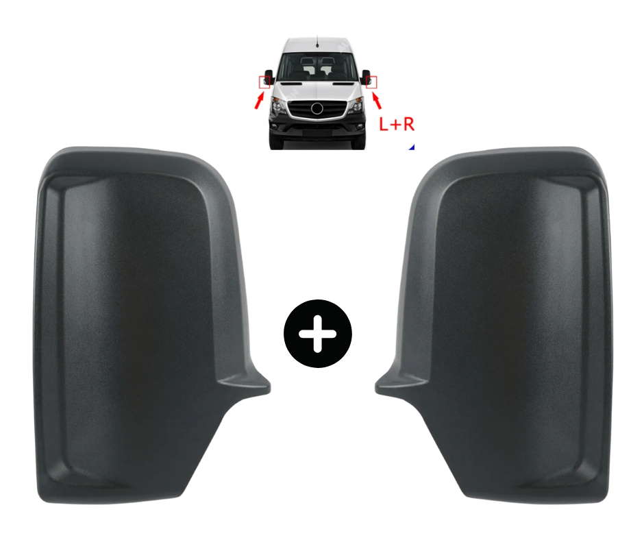 WING MIRROR COVER CAPS RIGHT + LEFT SIDE FOR MERCEDES-BENZ SPRINTER & VW CRAFTER (2006-2017)