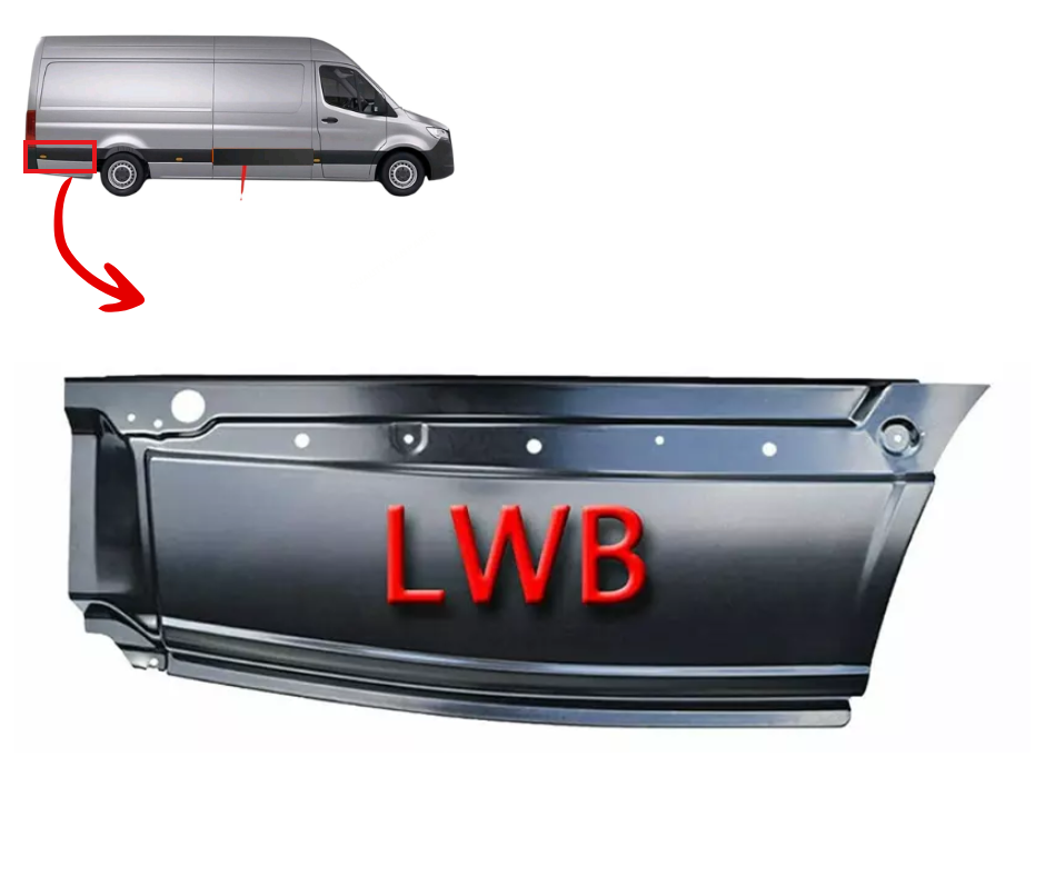 Mercedes Sprinter LWB Side Lower Panel Metal Steel Repair Moulding O/S 2018 onward