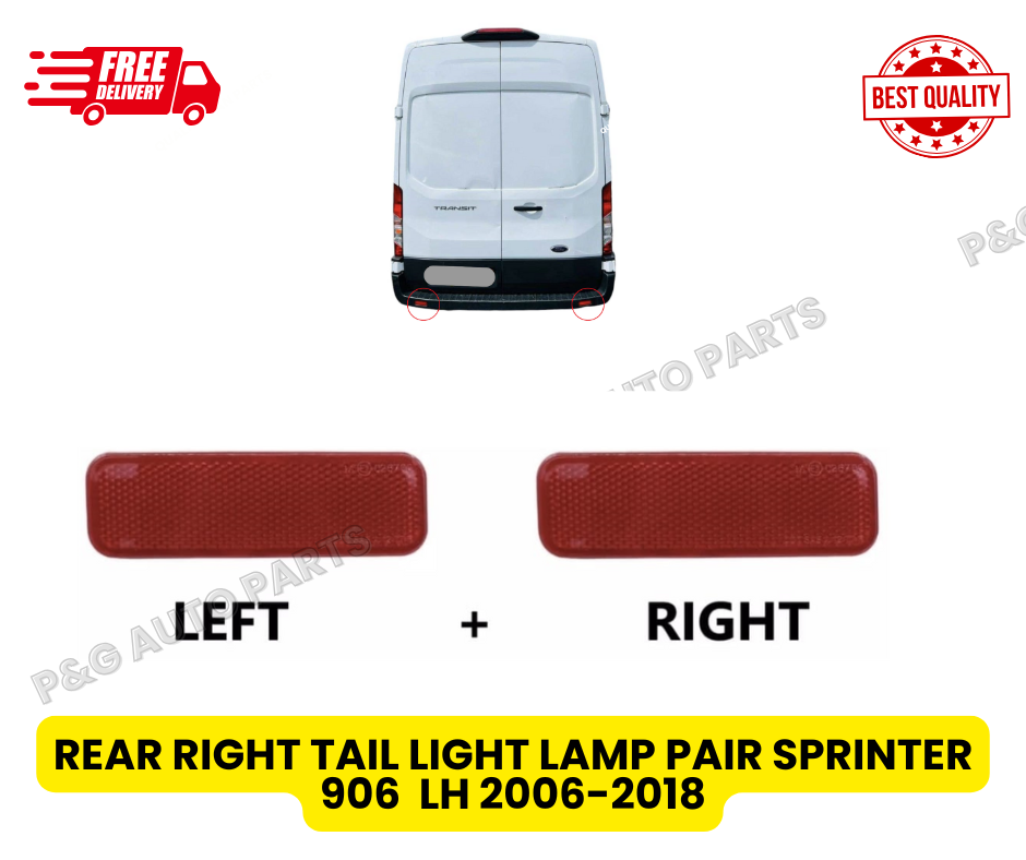 REAR LEFT + RIGHT BUMPER REFLECTOR FOR FORD TRANSIT MK8 BK21515C0AA 2014 ONWARDS