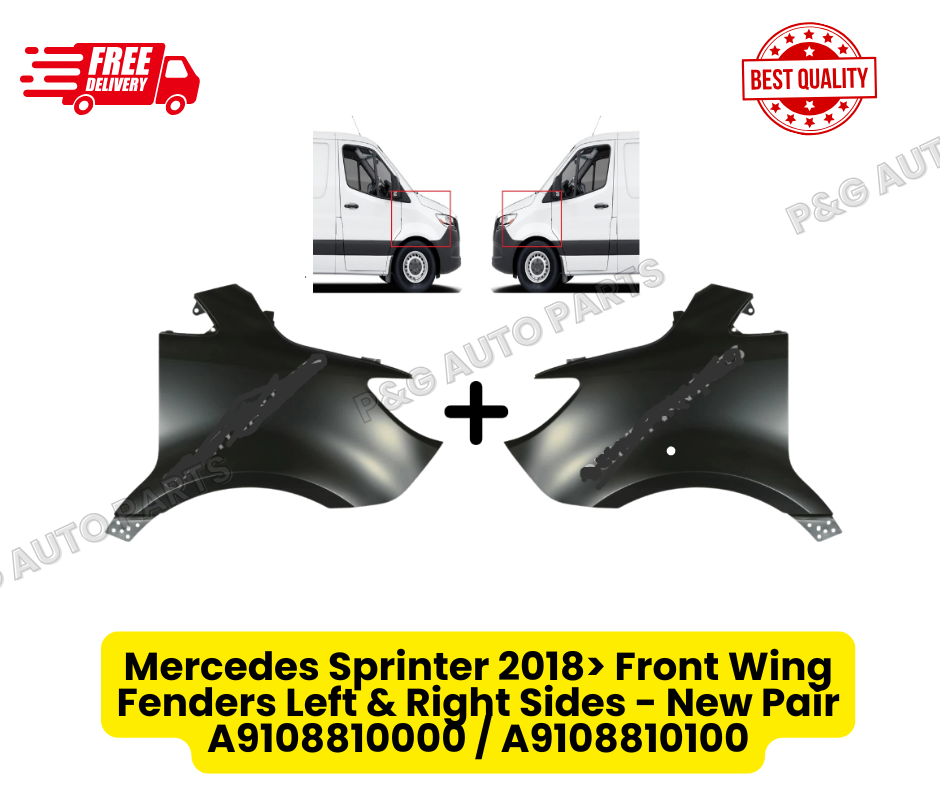 Mercedes Sprinter 2018> Front Wing Fenders Left & Right Sides - New Pair A9108810000 / A9108810100