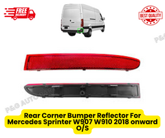 Rear Corner Bumper Reflector For Mercedes Sprinter W907 W910 2018 onward O/S