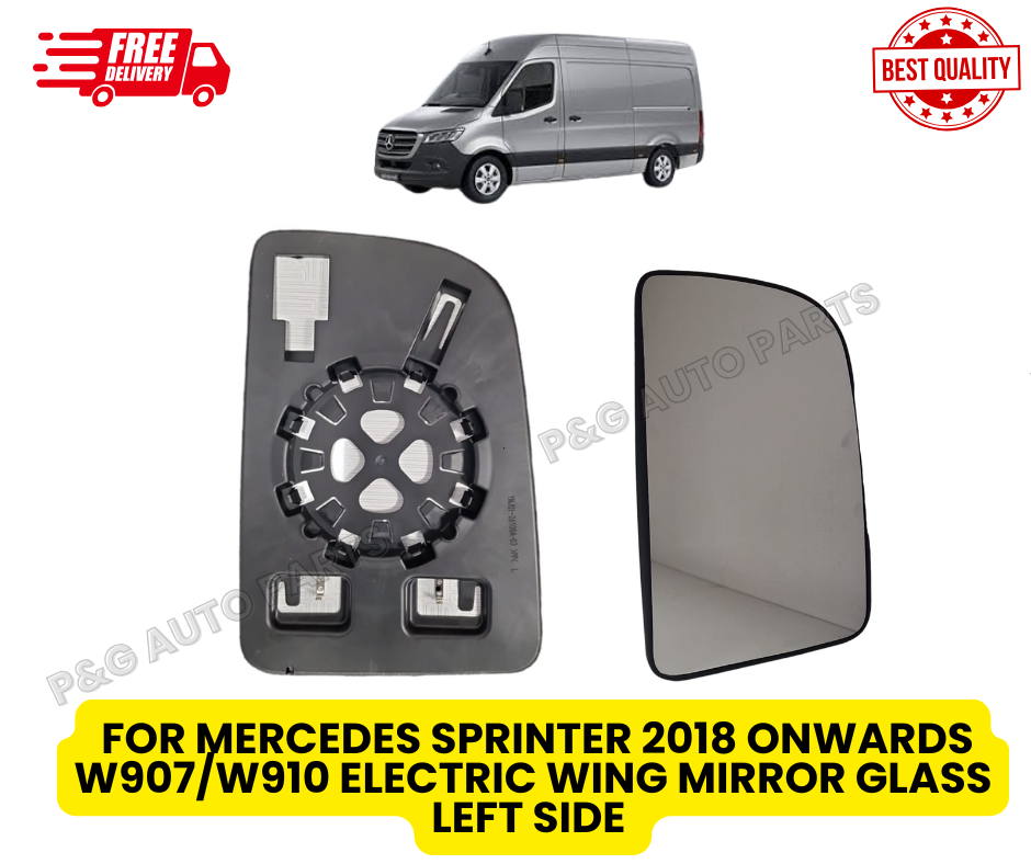 FOR MERCEDES SPRINTER 2018 ONWARDS W907/W910 ELECTRIC  WING MIRROR GLASS LEFT SIDE