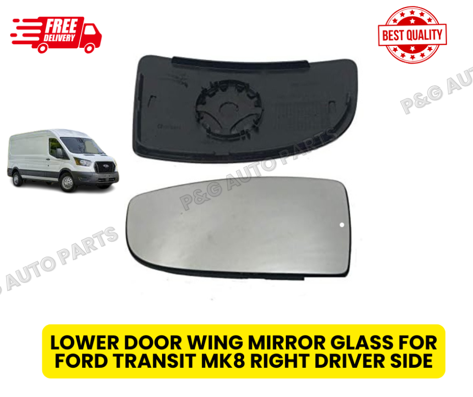 LOWER DOOR WING MIRROR GLASS FOR FORD TRANSIT MK8 RIGHT DRIVER SIDE