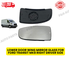 LOWER DOOR WING MIRROR GLASS FOR FORD TRANSIT MK8 RIGHT DRIVER SIDE
