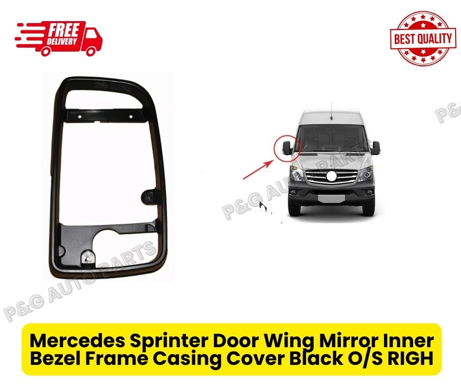 Mercedes Sprinter Door Wing Mirror Inner Bezel Frame Casing Cover Black O/S RIGHT