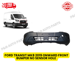 FORD TRANSIT MK8 2019 ONWARDS FRONT BUMPER NO SENSORS HOLES TEXTURED BLACK 2404363