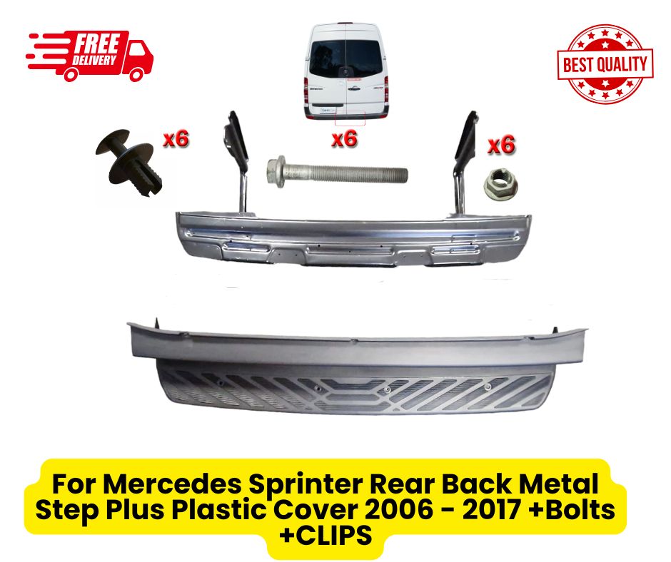 For Mercedes Sprinter Rear Back Metal Step Plus Plastic Cover 2006 - 2017
