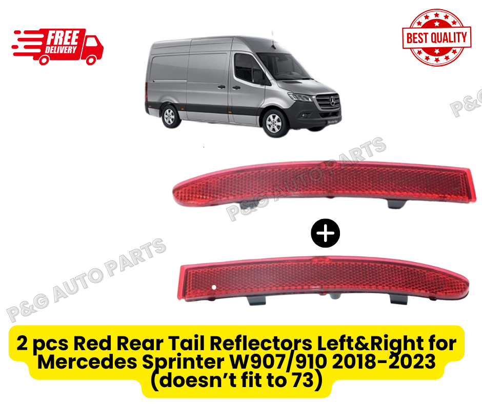 2 pcs Red Rear Tail Reflectors Left & Right for Mercedes Sprinter W907/910 2018 ONWARDS