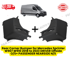 Rear Corner Bumper for Mercedes Sprinter W907 W910 2018  to 2023 DRIVER Offside O/S+ PASSENGER NEARSIDE N/S