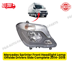Mercedes Sprinter Front Headlight Lamp Offside Drivers Side Complete 2014-2018
