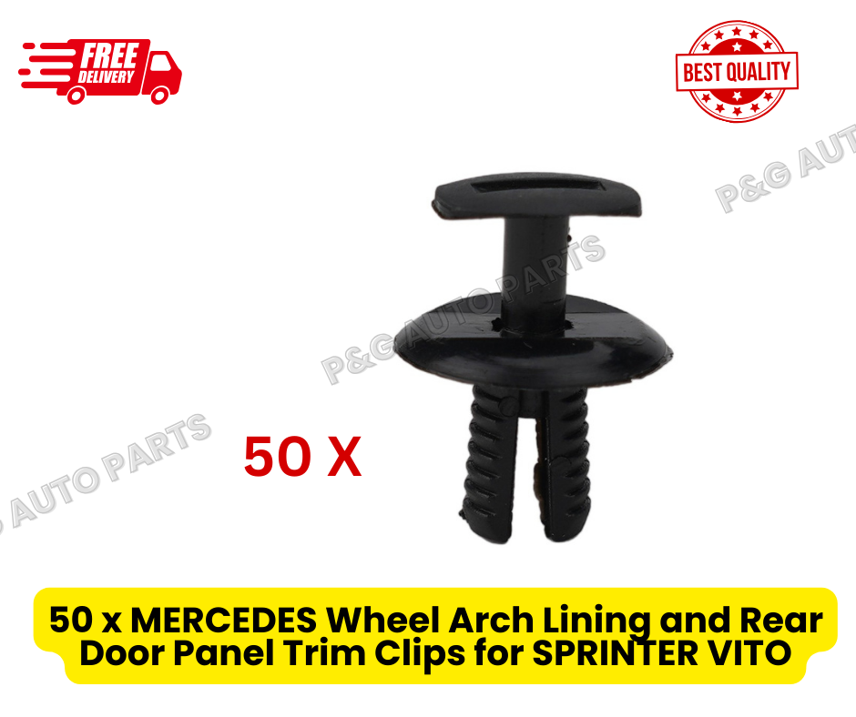 50 x MERCEDES Wheel Arch Lining and Rear Door Panel Trim Clips for SPRINTER VITO