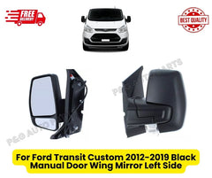 For Ford Transit Custom 2012-2019 Black Manual Door Wing Mirror Left Side