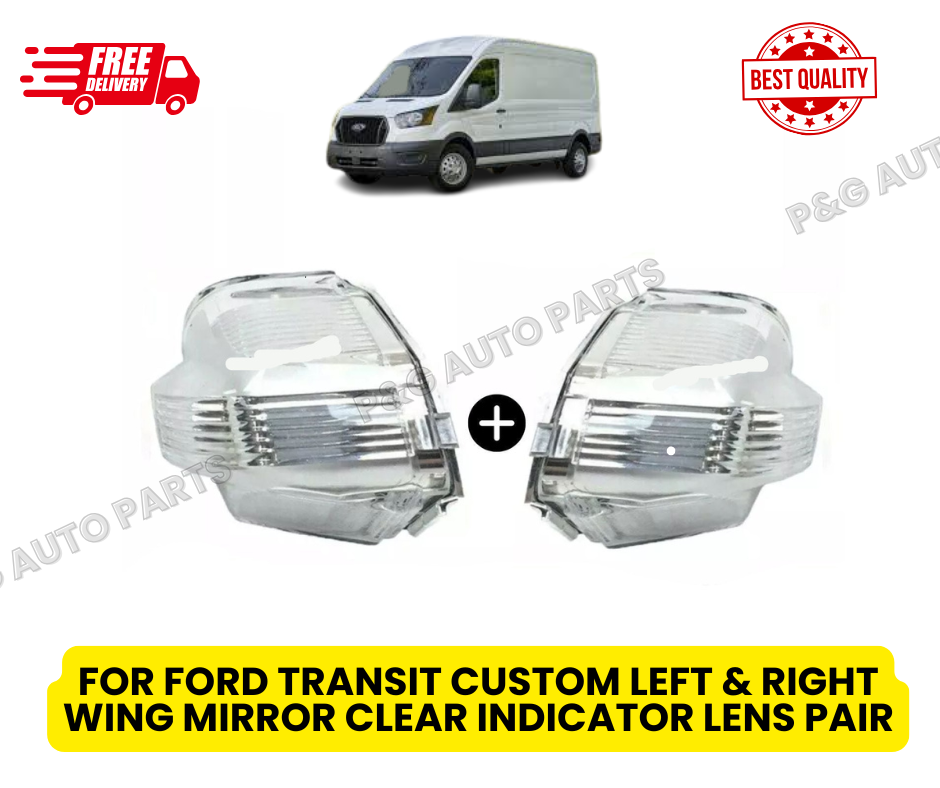 FOR FORD TRANSIT CUSTOM LEFT & RIGHT WING MIRROR CLEAR INDICATOR LENS PAIR